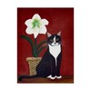 Trademark Fine Art Jan Panico 'Cat With Amaryllis' Canvas Art, 24x32 ALI36585-C2432GG